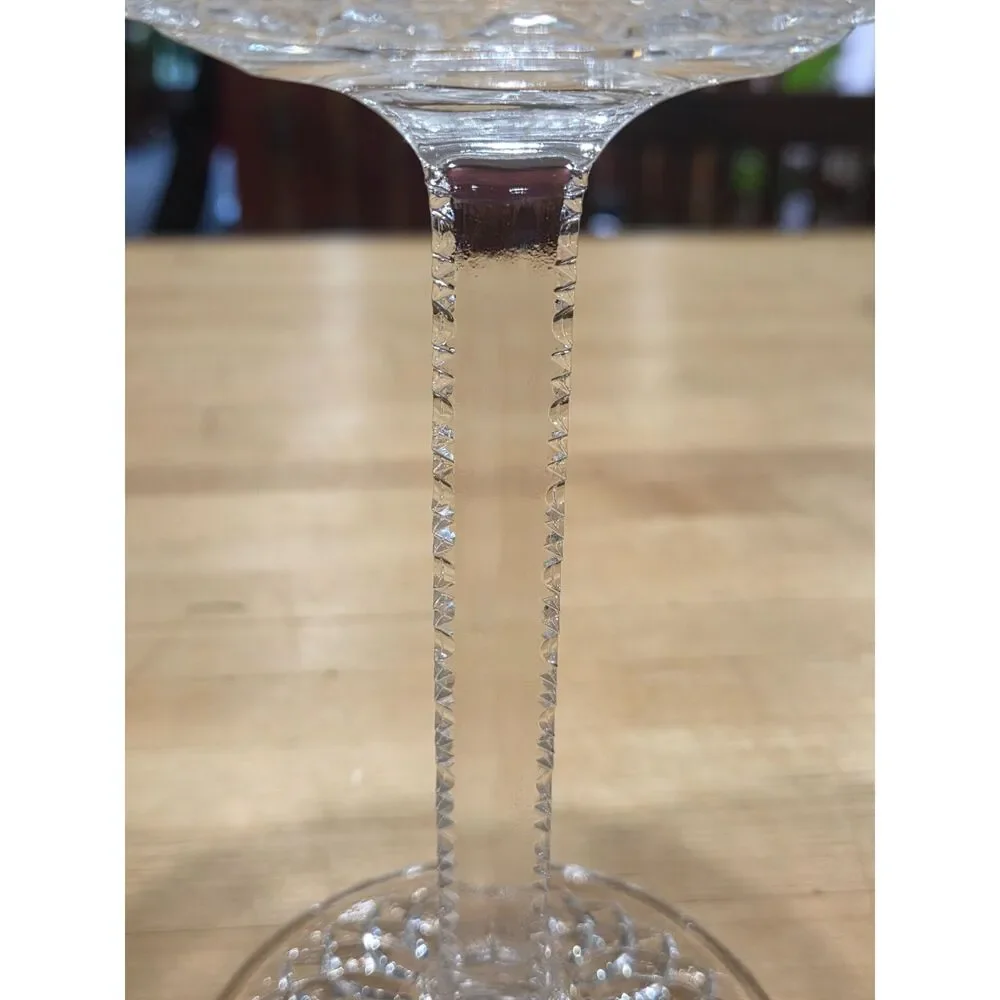 Vintage EAPG Daisy and Button Tall Pedestal Compote Pair Notch Stem Clear Glass